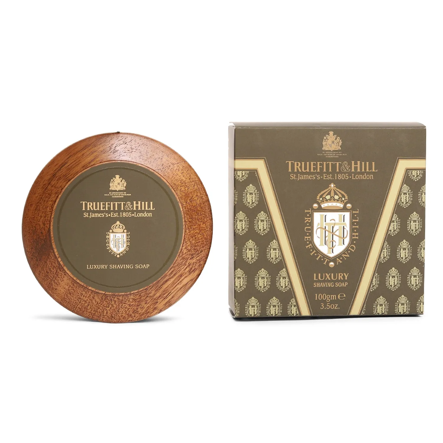 Truefitt & Hill Luxury Shaving Soap in Wooden Bowl for Men 99gm