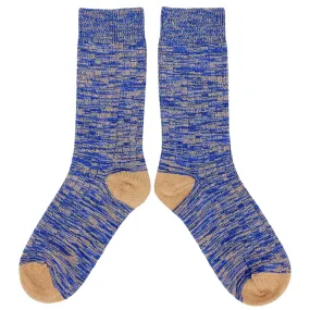 Unisex Organic Cotton Ribbed Ankle Socks - Blue Marl