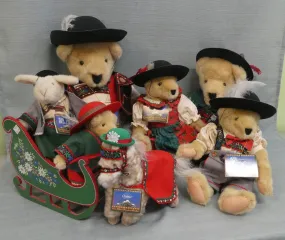 VanderBear Alpine Collection - 7 Plush Dolls   1 Sleigh