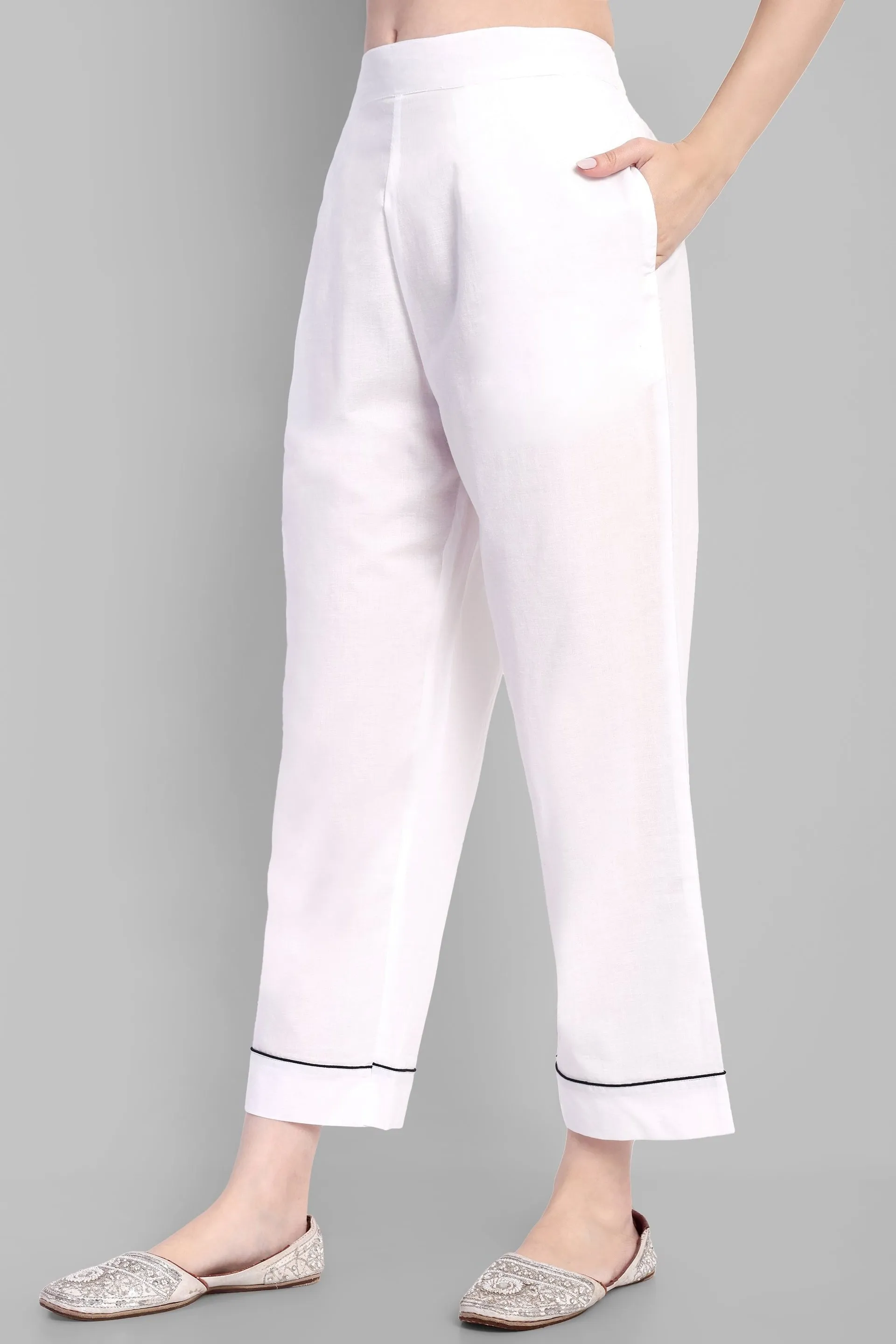 White Embriodery Kurta Pant & Dupatta