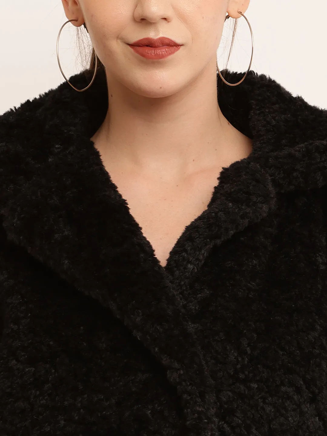 Women Black Faux Fur Jacket