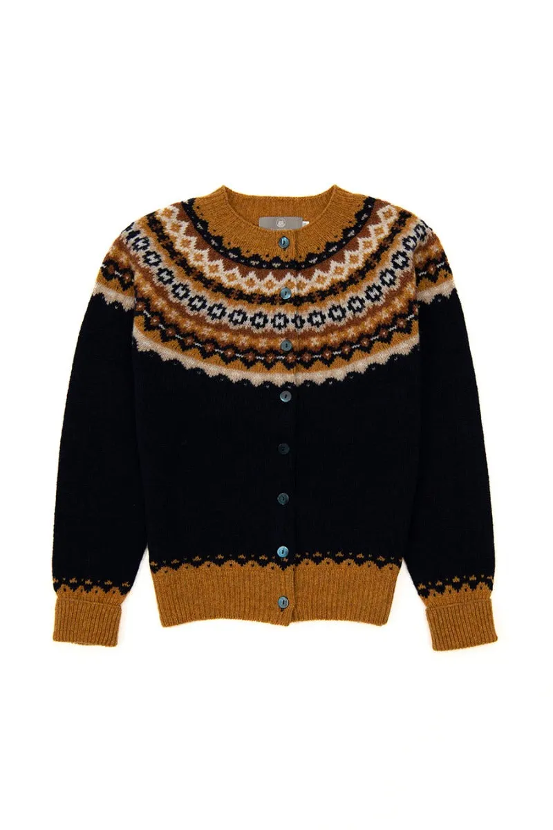 Womens Crathie Fair isle Cardigan - Navy