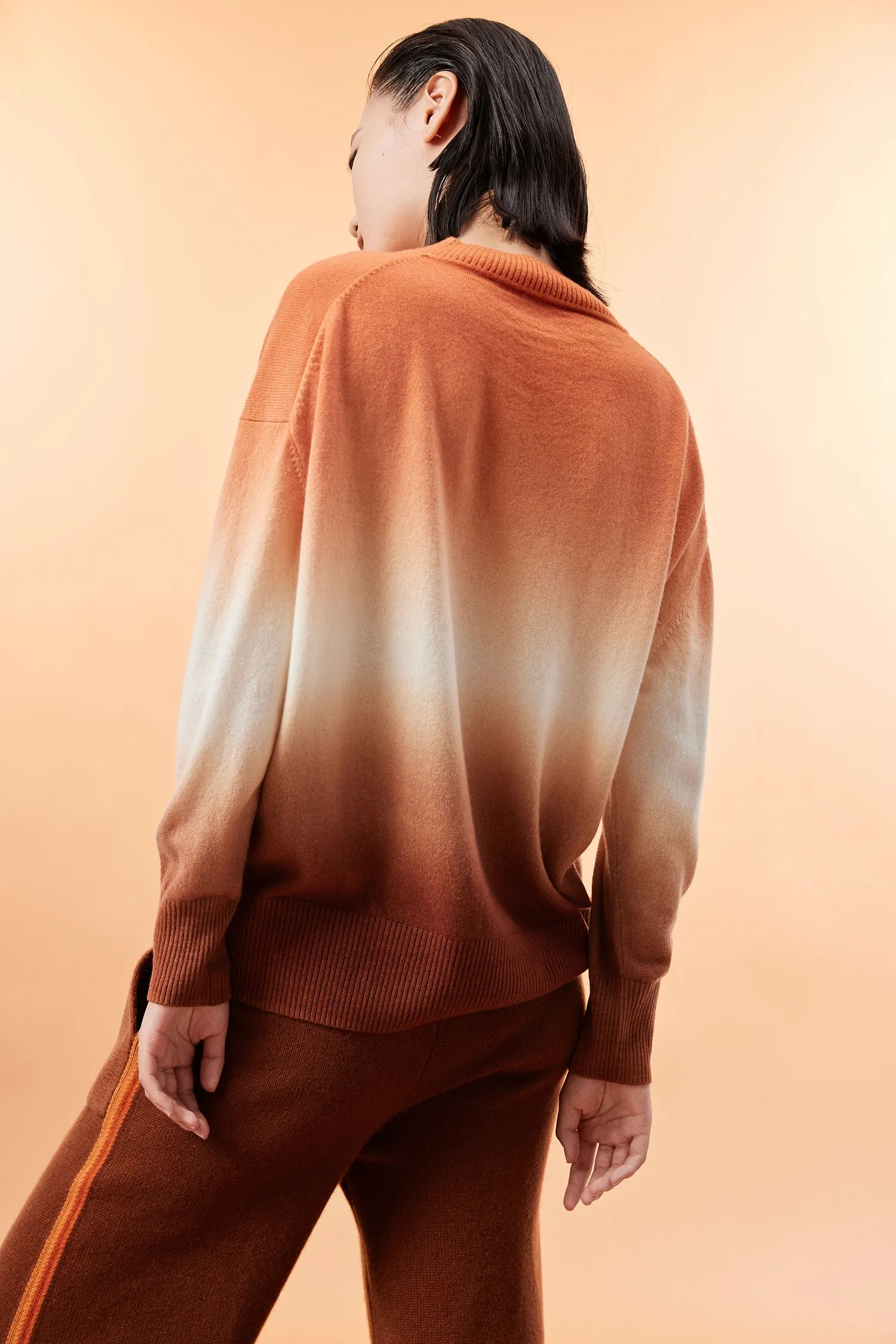 Women's dip-dyed knit cashmere top